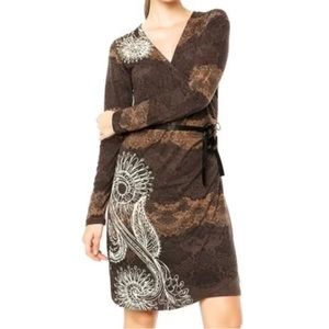 NWT Desigual Why? Wrap Style Knit Dress L